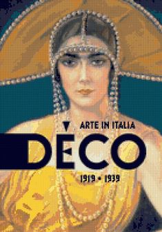 a woman with an umbrella on her head and the words art in italia deco 1933 - 1939