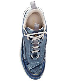 Kurt Geiger London Kensington Denim Patchwork Sneakers | Dillard's Lace-up Denim Sneakers With Rubber Sole, Denim Blue Sneakers With Rubber Sole, Denim Blue Lace-up Canvas Sneakers, Patchwork Sneakers, London Kensington, Kensington London, Denim Patchwork, Sneakers Outfit, Kurt Geiger