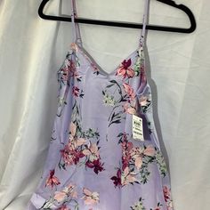 Inc Floral-Print Lace Chemise Nightgown Size: Xs Color: Lavender Lily Age Group: Adult 100% Polyester Lace: 100% Nylon Hollister Style, Red Lace Bodysuit, Chemise Nightgown, Lace Chemise, Chiffon Wrap, Lace Trim Cami, Women's Robe, Nightgowns For Women, Floral Outfit