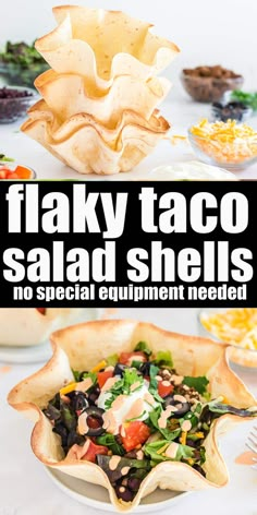 the cover of flaky taco salad shells