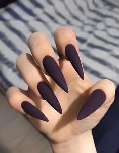 Dark Purple Nails, Encapsulated Nails, Romantic Nails, Goth Nails, Grunge Nails, Stiletto Nails Designs, Nail Style, Nail Styles, Fire Nails