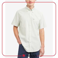 in stock Tommy Hilfiger Short Sleeve Shirt For Spring, Tommy Hilfiger Spring Short Sleeve Shirt, Casual Tommy Hilfiger Short Sleeve Shirt, Tommy Hilfiger Cotton Short Sleeve Shirt, Formal Fits, Tommy Hilfiger Shorts, Pocket Model, Mens Plaid, Touch Of Class