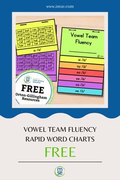 the word team flueny rapid word chart with free printables on it