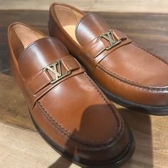 Excellent Condition And Never Worn Luxury Slip-on Dress Shoes, Lv Loafers, Shoes Louis Vuitton, Loafers For Men, Brown Loafers, Men Loafers, Lv Monogram, Lv Men, Louis Vuitton Shoes