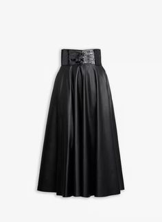 BELTED LAMBSKIN SKIRT Skirts Denim, Clothes Wishlist, Skirt For Women, Black Belt, Embossed Leather, Bags Shoes, Soft Leather, Calf Skin, Leather Skirt