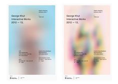 two brochures designed to look like abstract art