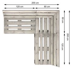 the measurements for an outdoor fireplace surround with wooden slats and latticed design on it