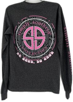 Pink Long Sleeve T-shirt With Text Print, Pink Long Sleeve Pre-shrunk T-shirt, Pink Pre-shrunk Long Sleeve T-shirt, Pink Long Sleeve T-shirt With Text, Pink Tops With Text Print For Fall, Simply Southern, Fun Things To Do, Long Sleeve Tshirt, Long Sleeve Tees