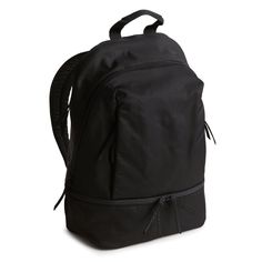 a black backpack on a white background