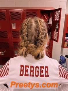 Rodeo, Easter, Softball Chic: Short Hair Braids Setting Trends for 2024 Preetys.com Dutch Braids Short Hair, Football Hairstyles, Tennis Hair, Cute Volleyball Hairstyles, Football Hair, Soccer Hairstyles, Soccer Hair