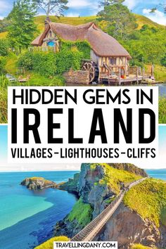 the cover of hidden gems in ireland village - lighthouses - cliffs with text overlay