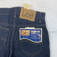 Vintage Lee denim pants students straight leg Size: 26" x 32" 1970s heavy denim Retro Streetwear Jeans With Belt Loops, Retro Jeans With Belt Loops For Streetwear, Retro Jeans With Standard Cut Leg, Retro Selvedge Rigid Denim Jeans, Retro Denim Blue Jeans, Retro Dark Wash Rigid Denim Jeans, Retro Straight Denim Jeans, Retro Selvedge Jeans For Streetwear, Retro Rigid Denim Straight Leg Pants