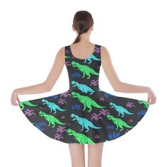 Size: M Purple Dinosaur, Xl Dress, Skater Dress, Dresses Xs, Cool Designs, Dress Outfits, Womens Dresses, Purple, Dresses