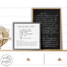 Personalized Family Recipe Sign With Your Choice of Light or Dark Background Sitting on Shelf - Pretty Perfect Studio Recipe Gifts, Canvas Art Quotes, Custom Recipe, Photo Pillows, Canvas Photo Prints, Family Recipe, Canvas Quotes, Photo Blanket, Personalized Wall