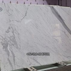 white marble is being displayed in a store