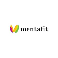 the logo for mentafit is shown in black and white, with rainbow colors