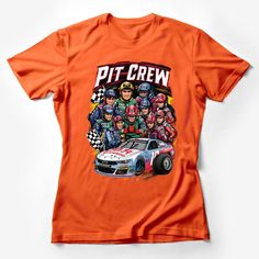 Racing Pit Crew T-Shirt, Motorsport Team Graphic Tee, Car Racing Enthusiasts Apparel, Pit Crew Members Illustration Shirt Female T-Shirt Custom graphic T-Shirt.Customize your color Sports Crew T-shirt With Screen Print, Screen Print Crew Top For Sports Events, Crew Neck T-shirt With Screen Print For Sports Events, Screen Print Crew Neck Top For Sports Events, Crew Neck T-shirt With Team Name, Crew Neck Top With Screen Print For Sports Events, Pre-shrunk Crew Top For Sports Events, Pre-shrunk Crew Neck Top For Sports Events, Racing Style Sports T-shirt With Crew Neck