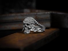 Bio skull and crossbones ring for men in sterling silver, Unique biker oxidized silver man ring with skull, Gothic small daintily men ring Biker rings are an indispensable attribute of modern tough-looking men, rebels, and those who seek thrill, freedom, speed, and roar of the engine. These items are a recognized symbol of courage, strength, and power. Carefully designed by Bysilverstone, this biker ring contains many symbols, these details are carefully handcrafted. Made of 925 sterling silver, Man Ring, Biker Rings, Men Ring, Ring For Men, Polish Silver, Skull And Crossbones, Oxidized Silver, Silver Man, Signet Ring