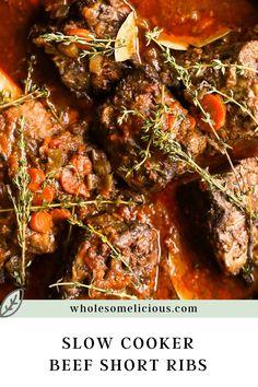 slow cooker beef short ribs with tomato sauce