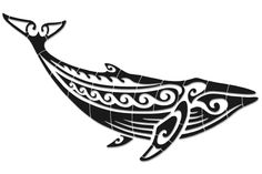 a black and white drawing of a whale