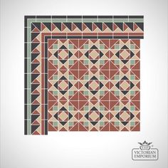 an old fashioned tile pattern in brown, green and blue colors with the words victorian empor