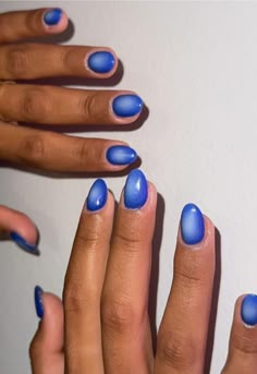 Blue And Red Nails Designs, Dark Blue Aura, Aura Azul, Aura Nail, Nail Theory, Blue Manicure, Aura Nails, Navy Blue Nails, Fun Nail Colors