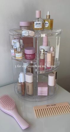 360 Rotating Makeup Organizer, perfume skincare display, room decor Skin Care Organizer, Skincare Shelf, Rotating Makeup Organizer, Rangement Makeup, Skincare Inspiration, Skincare Organization, Pretty Skin Care, Storage Display, Skin Care Items