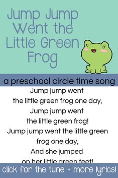 the poem jump jump went the little green frog