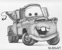 a drawing of the character mater from cars