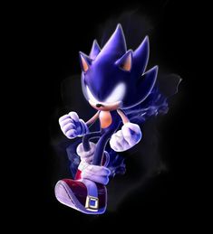 sonic the hedgehog is running on a black background