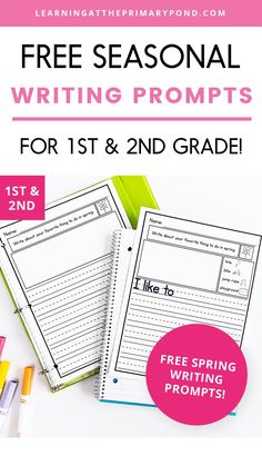 the free printable writing worksheet for 1st and 2nd grade students to use