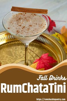 A RumChataTini is an Apple Cider Cocktail with a RumChata Twist. So many Fall flavors in a martini glass and it tastes great. Such a simple recipe that uses brandy, cider, and RumChata. Cocktails With Rumchata, Snowflake Cocktail, Rumchata Cocktails, Summer Martinis, Cocktail Contest, Rumchata Recipes, Horchata Recipe, Cider Cocktail, French Martini