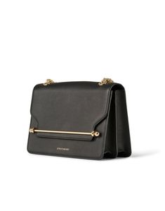 Handcrafted in Spain from premium leather, Strathberry's East/West bag is sure to be your new go-to this season. The sleek silhouette features the label's signature bar closure and an adjustable chain strap that allows you to wear it crossbody or doubled over the shoulder. Add it to all of your favorite fall ensembles for a sophisticated finish. Timeless Everyday Luxury Crossbody Flap Bag, Classic Office Wallet On Chain With Detachable Strap, Classic Wallet On Chain With Detachable Strap For Office, Modern Wallet On Chain For Formal Occasions, Modern Formal Wallet On Chain, Sleek Formal Shoulder Bag With Branded Hardware, Classic Formal Wallet On Chain With Adjustable Strap, Modern Wallet On Chain With Detachable Strap, Classic Crossbody Flap Bag With Chain Strap