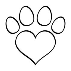 a heart shaped paw printable on a white background