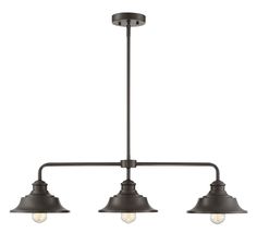 three light chandelier in an industrial style