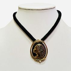 Coreen Simpson Black Cameo Brooch Pendant Necklace African American Woman Vintag | eBay Elegant Medallion Shaped Brooch Jewelry, Elegant Medallion Shaped Brooch, Evening Brooch Pendant Necklaces, Pendant Necklaces With Brooch For Evening, Vintage Cameo Choker Necklace, Vintage Cameo Jewelry For Party, Black Cameo Medallion Jewelry, Formal Costume Jewelry Necklace With Brooch, Gold Cameo Jewelry For Party