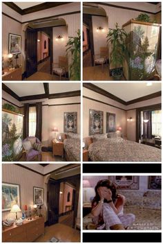 there are pictures of the inside of a house that is being used as a bedroom