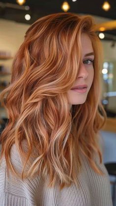 Balayage In Red Hair, Blond Copper Highlights, Red Hair Vs Blonde Hair, Strawberry Blonde With Red Lowlights, Ginger And Blonde Balayage, Blonde Red Hair Balayage, Balayage Hair On Red Hair, Blonde Face Framing Highlights Red Hair