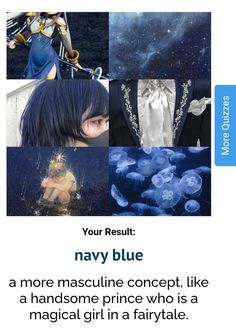 an advertisement for navy blue is featured in this ad