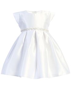 SKB896_white_2.jpg?0 Bridal Things, Blessing Dress, Easter Flower, School Dance Dresses, Satin Belt, Christening Dress, Special Occasion Dress, Stunning Outfits, Satin Gown