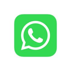 whatsapp logo on white background with green and white text bubble in the center