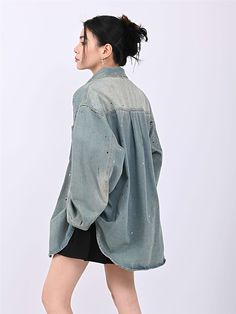 Show off your unique style with this Paint Splatter Oversized Denim Jacket. Perfect for any casual occasion, this fun and creative jacket is sure to bring out your inner fashionista. Crafted with a lightweight and comfortable fit, you'll have no problem flaunting it over any top, or even wearing it alone. The oversized cut makes it easy to pair with shorts or skirts, while the paint splatters add just the right amount of pizzazz. Don't hesitate to add this denim jacket to your wardrobe today!
Ge Oversized Denim Shirt, Paint Splatters, Shirt Y2k, Oversized Denim Jacket, Urban Wear, Paint Splatter, No Problem, Denim Shirt, Unique Style