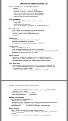 Motivational Interviewing Techniques Therapy Worksheets, Change Therapy Activities, Life Skills For Adults In Recovery, Strength Based Approach Social Work, Common Intervention Terminology, Clinical Supervision Group Ideas, Lcsw Supervision Log, Motivational Interviewing Activities, Motivation Therapy Activities