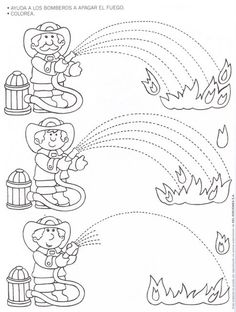 a coloring page for children to learn how to use fire extinguishers