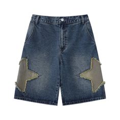 47351976165720|47351976198488|47351976231256|47351976264024 Cool Shorts, Retro Patch, Denim Retro, Star Shorts, Embroidered Denim Shorts, Aelfric Eden, Elastic Waist Jeans, Mens Denim Shorts, Mens Shorts Summer