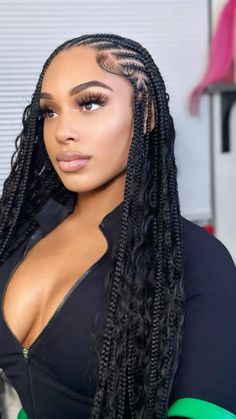 Box Braids Hairstyles For Big Foreheads, Bernice Burgos Braids, Fast Braids For Black Women, Color Braided Hairstyles, Hairstyles For Black Women Color, Twist Braided Hairstyles, Hairstyles For Black Women Twist, Hairstyles For Black Women Updo, Hairstyles For Black Women Quick