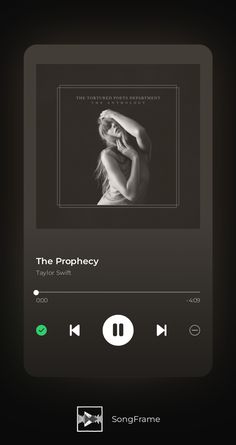 an mp3 player with the words the prophecy on it's display screen