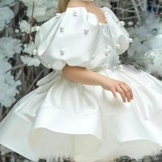 Featuring an elegant white design and adorned with pearls, the DreamyVow Flower Girl Dress is perfect for weddings, birthdays, and special occasions. Its princess-inspired silhouette will make your child feel like royalty, while the high-quality fabric ensures comfort and durability. Make unforgettable memories with this exquisite gown. Birthday Dress Girls Kids, Birthday Dress Kids, Sweet Dresses, Cheap Party Dresses, Prom Girl Dresses, White Flower Girl Dresses, Party Dresses Online, Birthday Girl Dress