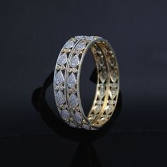 Beautiful and elegant CZ and white American Diamond bangles set.Traditional and fashion one gram gold plated bangles for women and girls. Set of 2. Wedding Party Indian, Designer Bangles, Bollywood Bridal, Diamond Bangles, Bangles For Women, Bangles Set, Cubic Zirconia Bracelet, Gold Plated Bangles, Bangles Indian