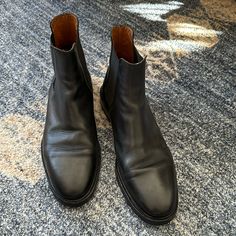 Common Projects Black Chelsea Boots. Recently Resoled! Common Projects Chelsea Boots, Common Projects Shoes, Chelsea Boots Black, Common Projects, Black Chelsea Boots, Black Leather Boots, Boots Black, Chelsea Boots, Bootie Boots